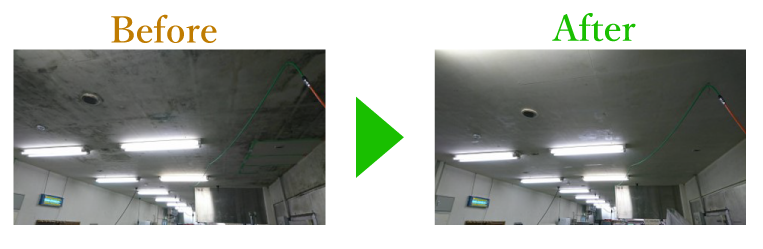 オフィス天井汚れ除去_作業前戸作業後