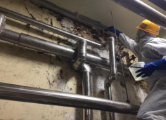 壁面パイプ汚れ除去